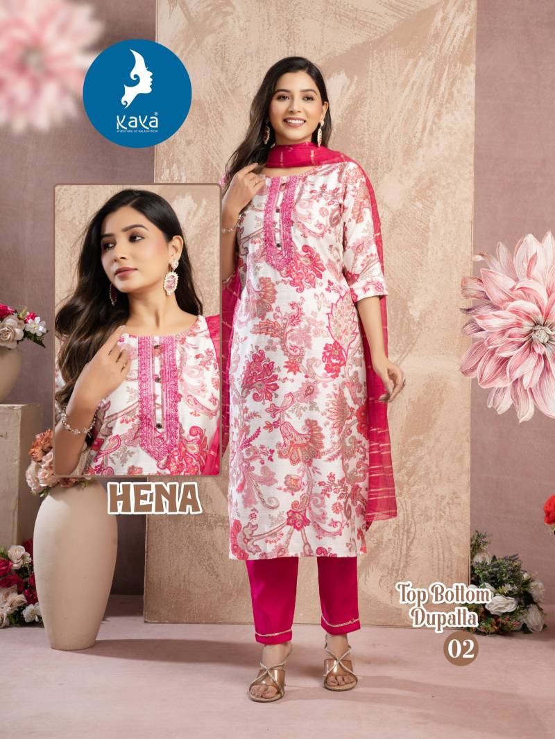 Kaya Hena Wholesale Fancy Kurti With Bottom Dupatta Collection