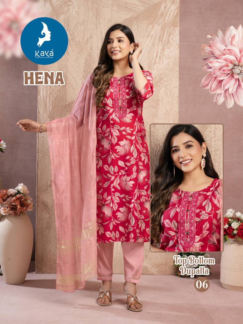 Kaya Hena Wholesale Fancy Kurti With Bottom Dupatta Collection - Image 2
