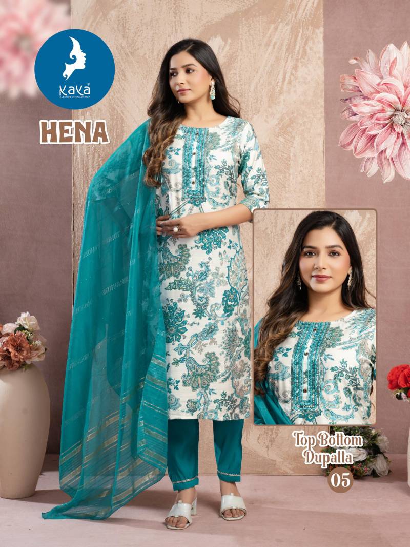 Kaya Hena Wholesale Fancy Kurti With Bottom Dupatta Collection - Image 5