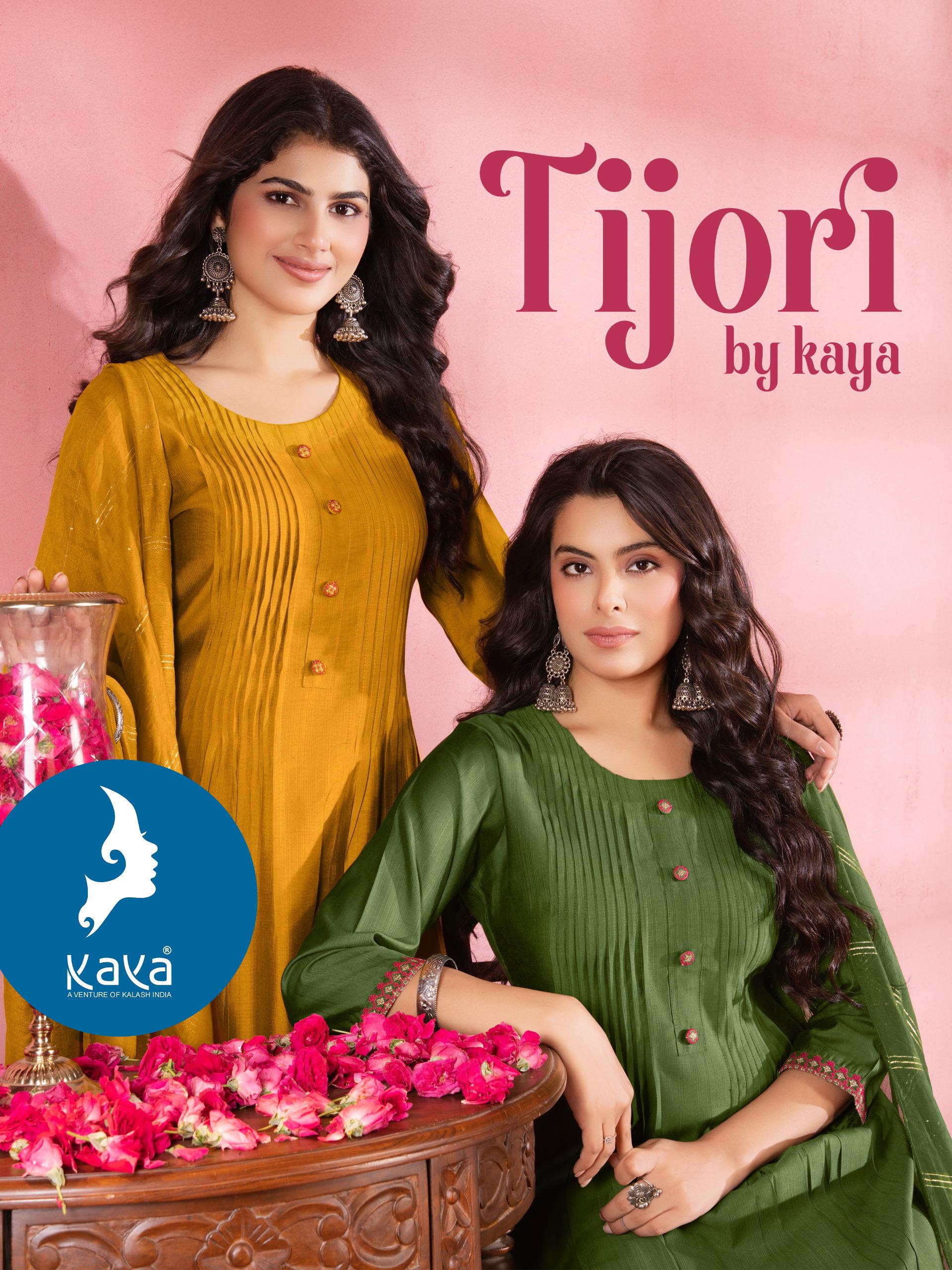 Kaya Kurti Tijori Wholesale Anarkali Kurti With Bottom Dupattta