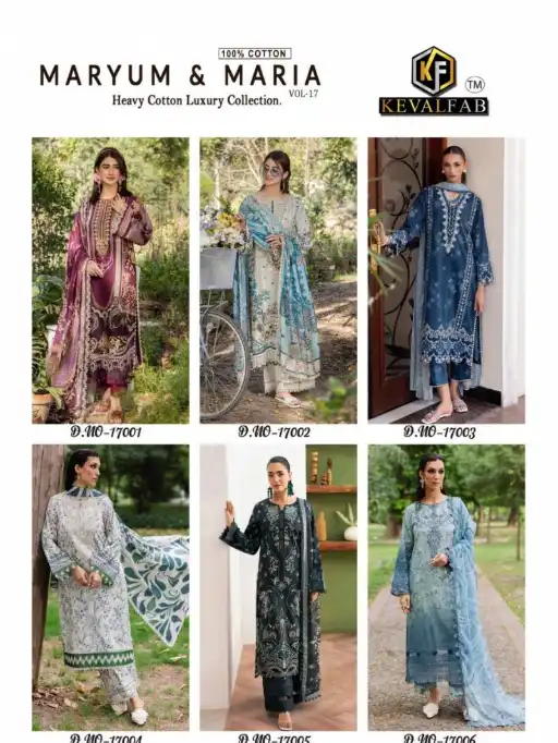 Keval Maryum And Maria Vol 17 Wholesale Cotton Pakistani Salwar Kameez - Image 2