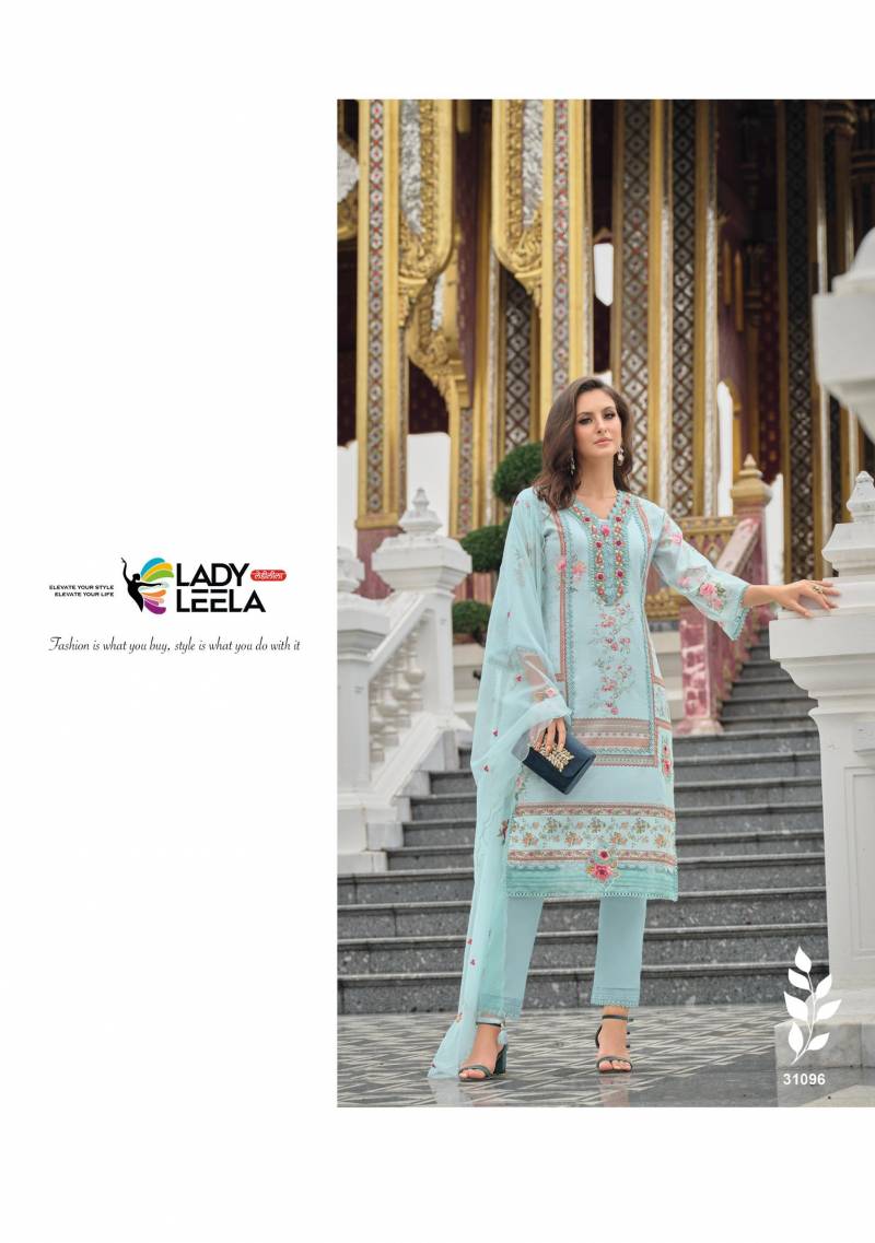 Lady Leela Kainat Wholesale Maslin Printed Kurti Pant With Dupatta - Image 2