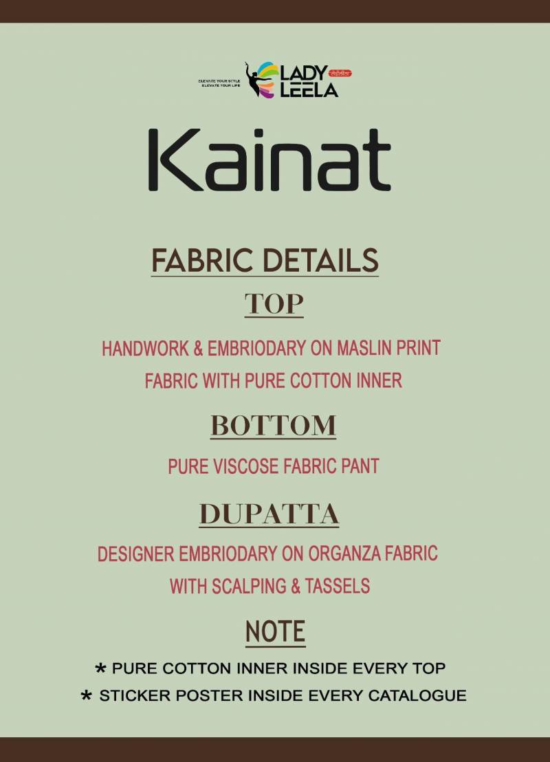 Lady Leela Kainat Wholesale Maslin Printed Kurti Pant With Dupatta - Image 7