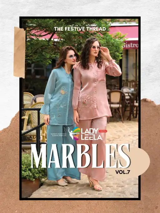 Lady Leela Marbles 7 Wholesale Premium Viscose Silk Co-ord Set Collection