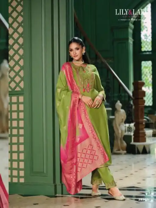 Lily And Lali Mahek E Vastra Wholesale Viscose Kurti Bottom With Dupatta