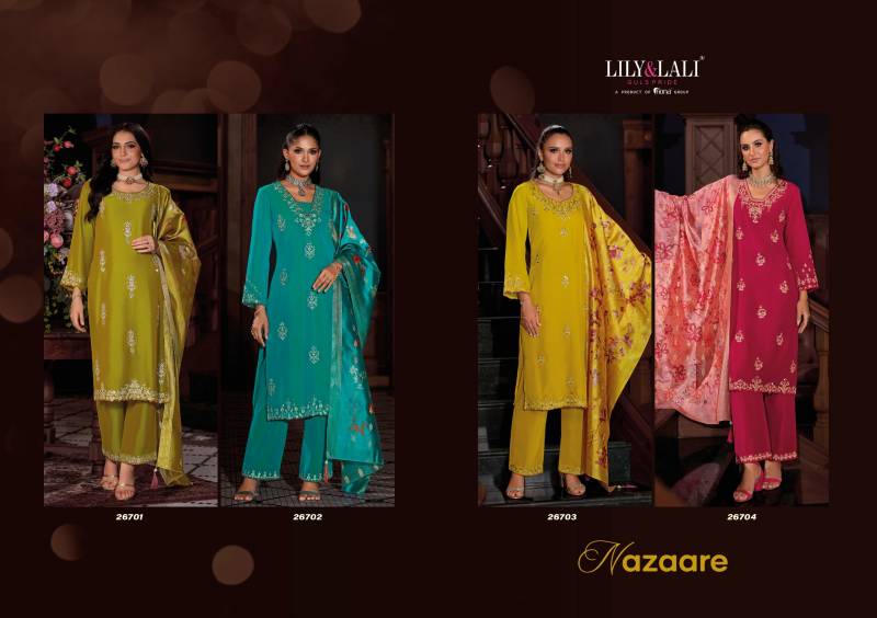 Lily And Lali Nazaare Wholesale Viscose Readymade Salwar Suit Catalog - Image 6