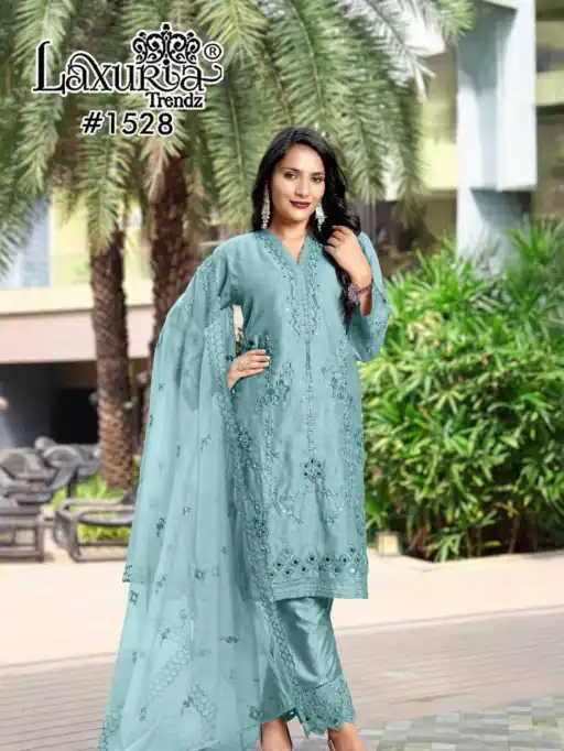 Luxuria Trendz 1528 Wholesale Silk Readymade Pakistani Suit Collection
