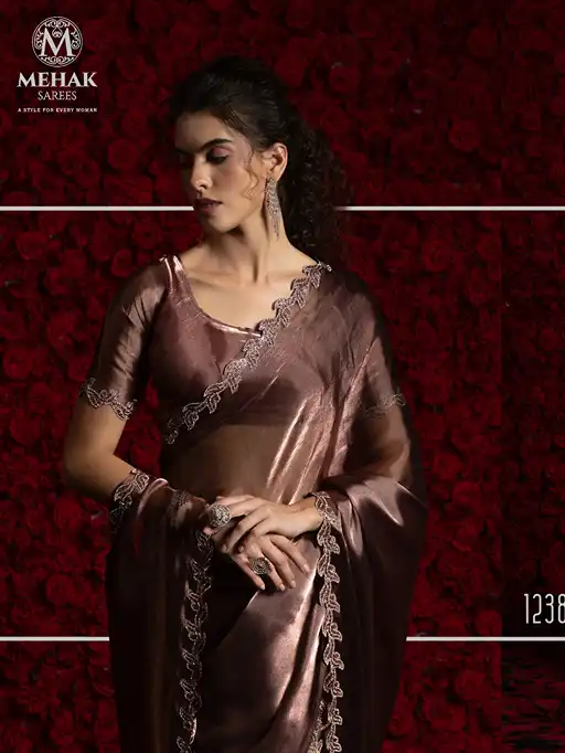 Mahek 1238 Series Designer Partywear Tissue Chiffon Saree Catalog