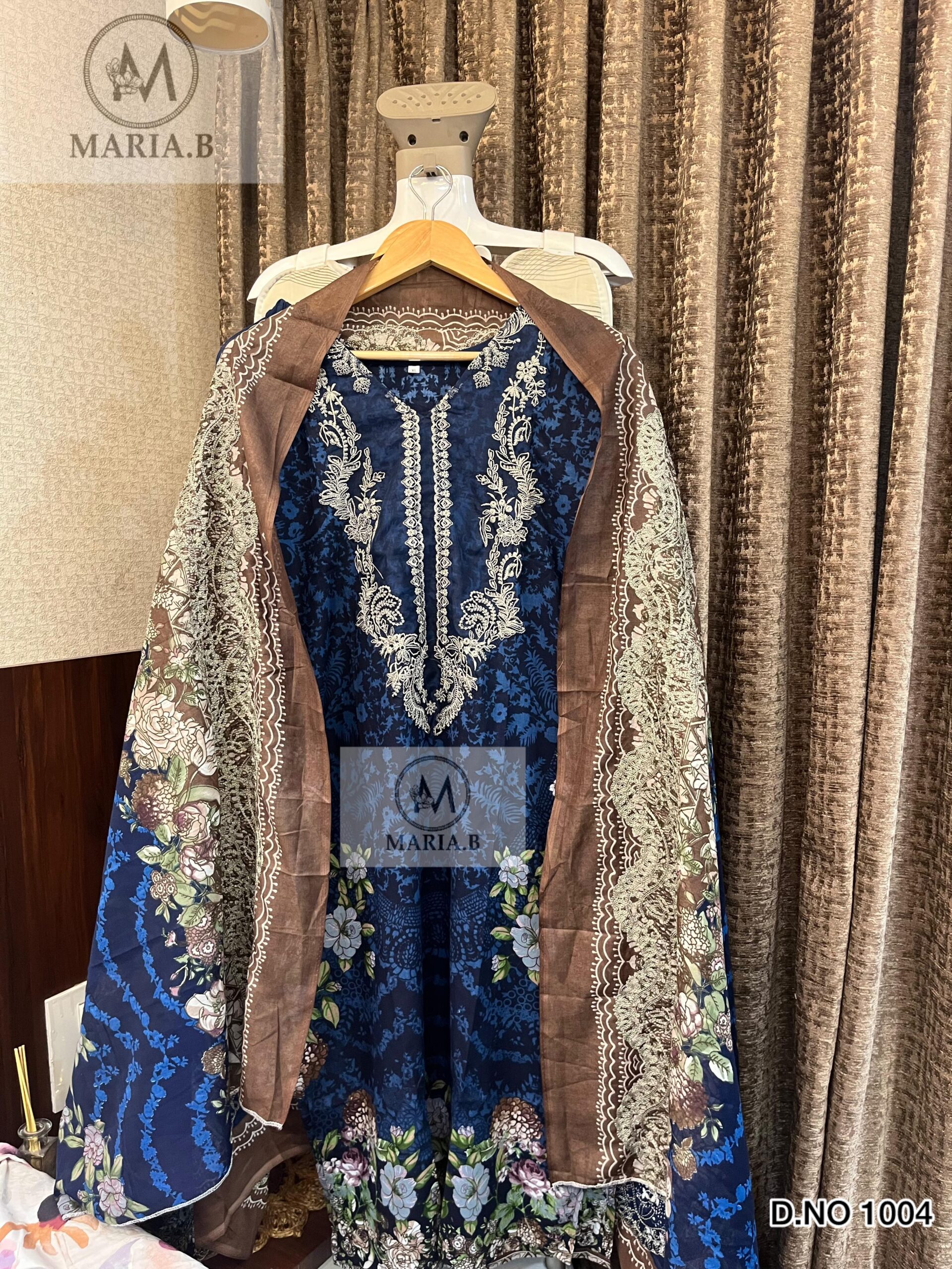 Maria.B D.NO 1003 & 1004 Wholesale Cotton Embroidered Pakistani Suit - Image 3