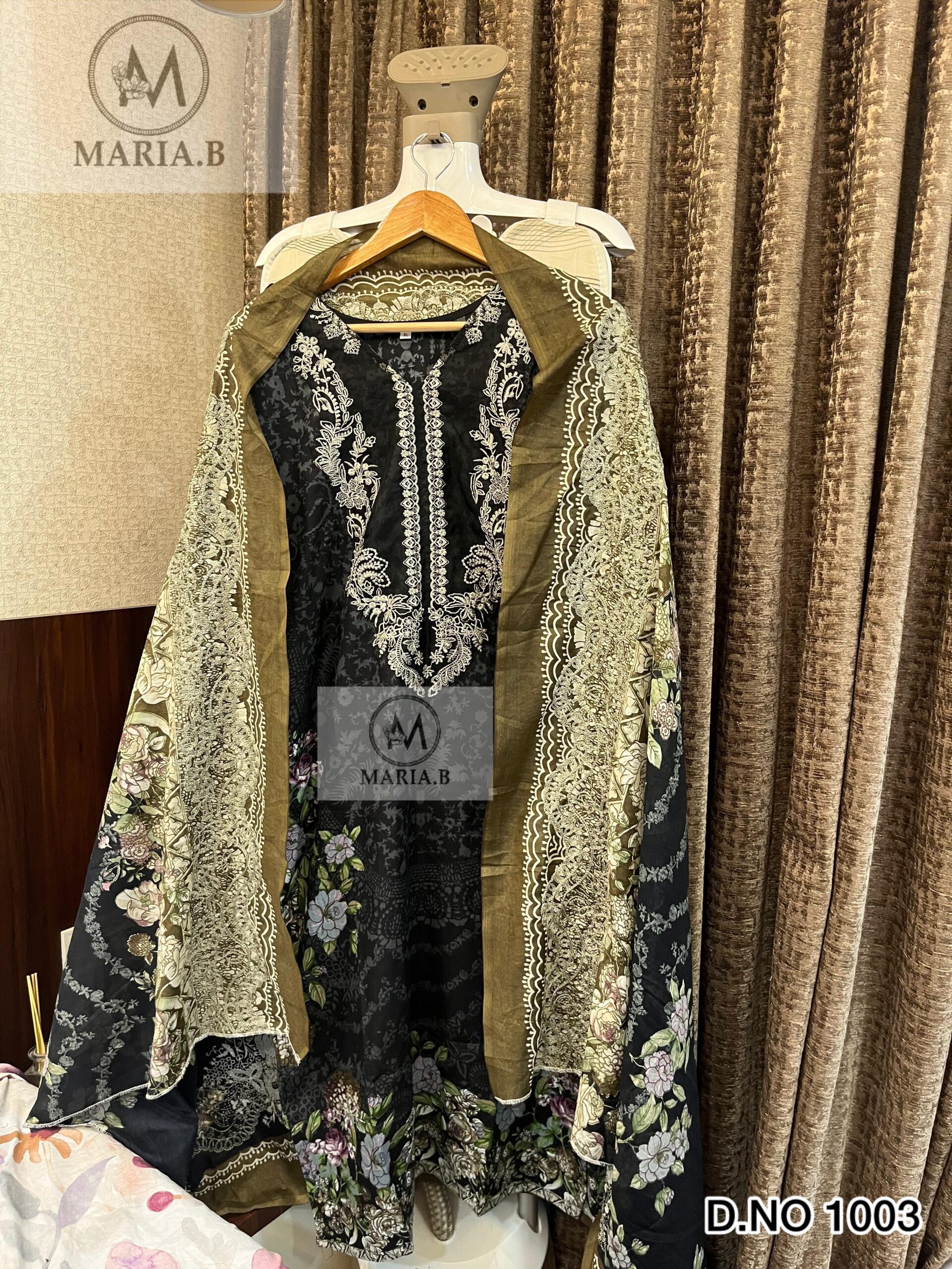 Maria.B D.NO 1003 & 1004 Wholesale Cotton Embroidered Pakistani Suit - Image 2