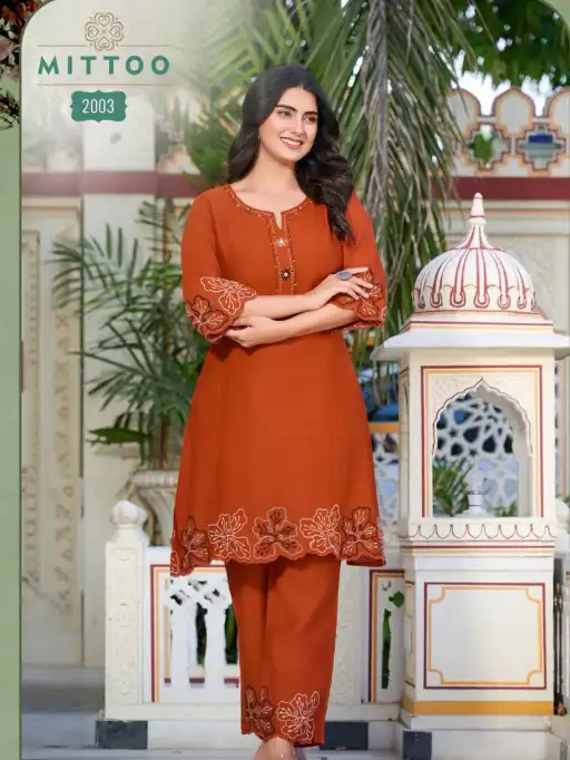 Mittoo Krivaa Viscose Weaving Kurti With Bottom Wholesale Catalog