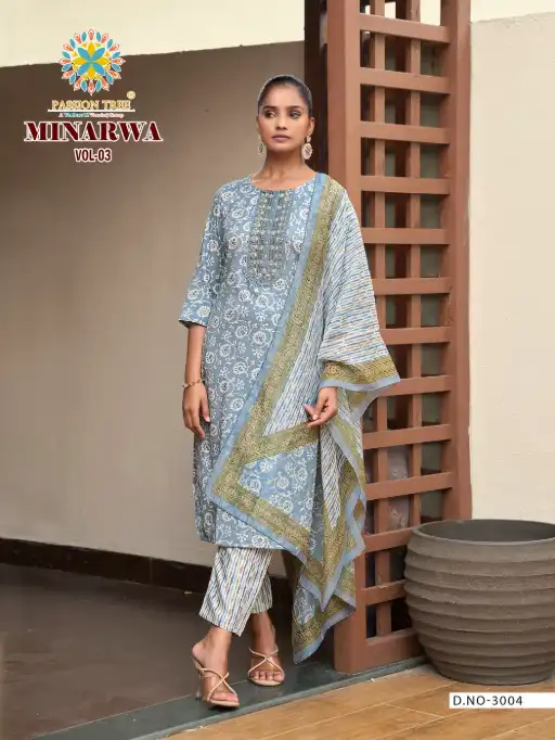 Passion Tree Minarva Vol.3 Wholesale Straight Kurti With Bottom Dupatta - Image 5