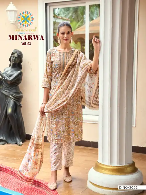 Passion Tree Minarva Vol.3 Wholesale Straight Kurti With Bottom Dupatta - Image 2