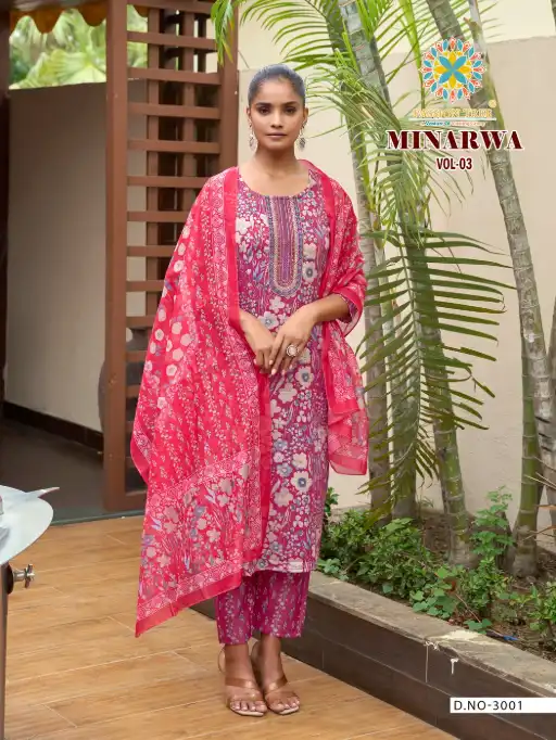 Passion Tree Minarva Vol.3 Wholesale Straight Kurti With Bottom Dupatta - Image 3