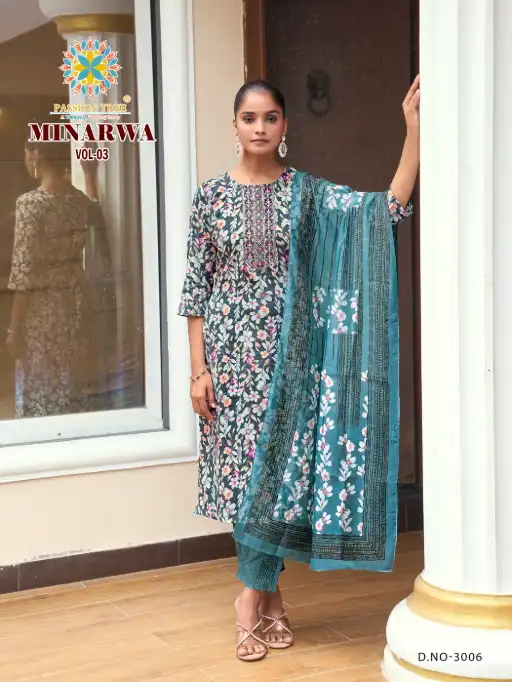 Passion Tree Minarva Vol.3 Wholesale Straight Kurti With Bottom Dupatta - Image 6