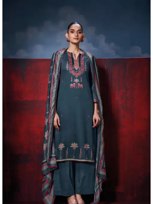 Ganga Fiyoni 3695 Wholesale Cotton Satin Salwar Kameez Catalog - Image 3