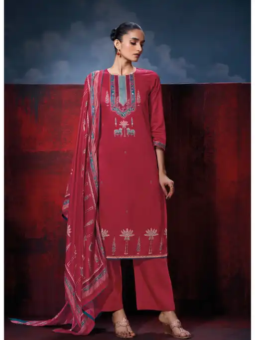 Ganga Fiyoni 3695 Wholesale Cotton Satin Salwar Kameez Catalog - Image 5