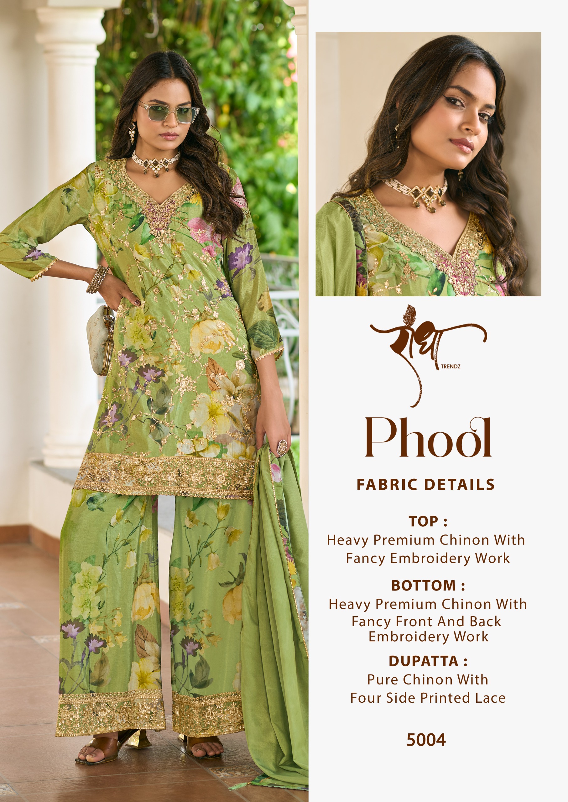 Radha Trendz Phool Wholesale Premium Chinon Salwar Suit - Image 3