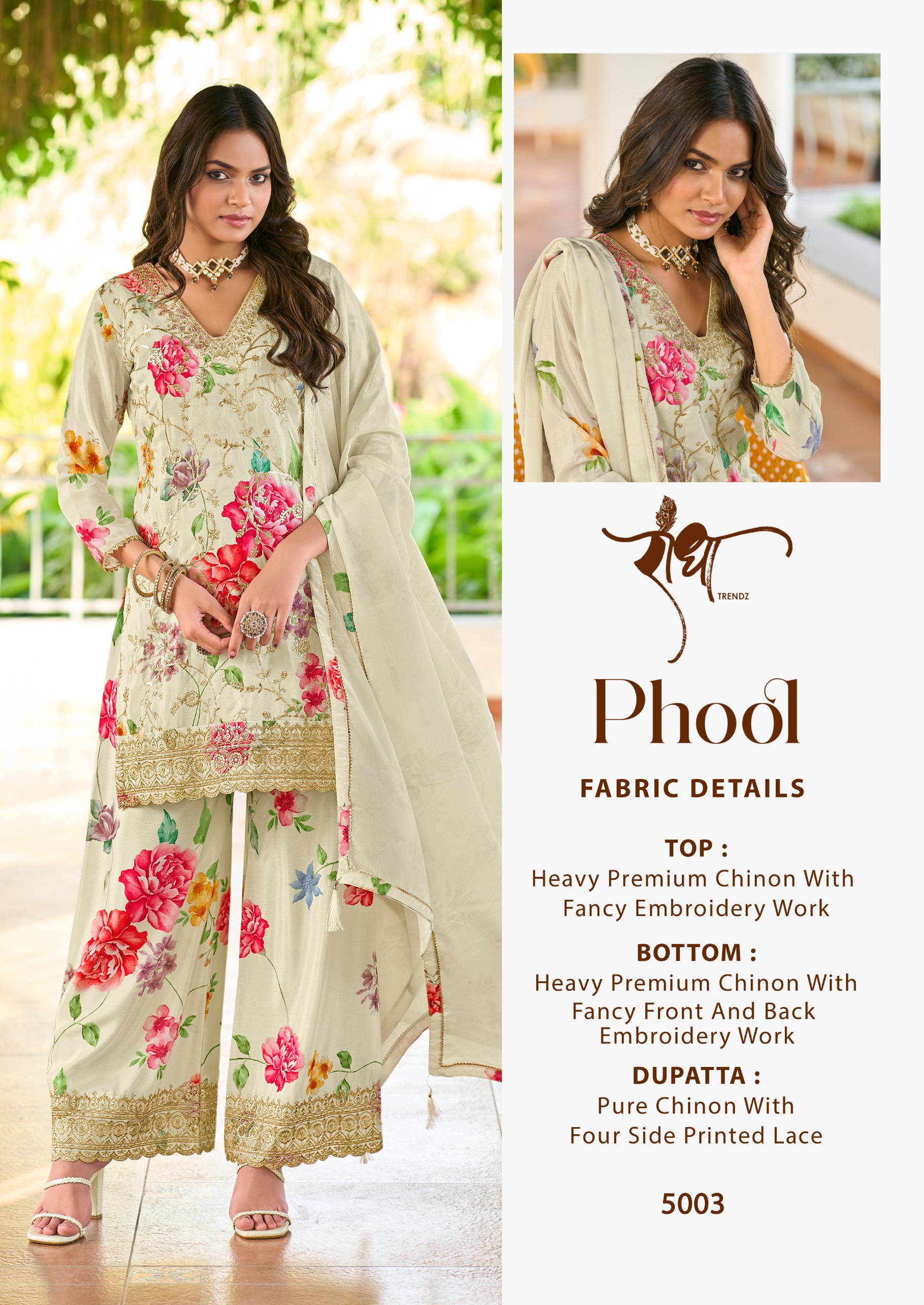 Radha Trendz Phool Wholesale Premium Chinon Salwar Suit - Image 15