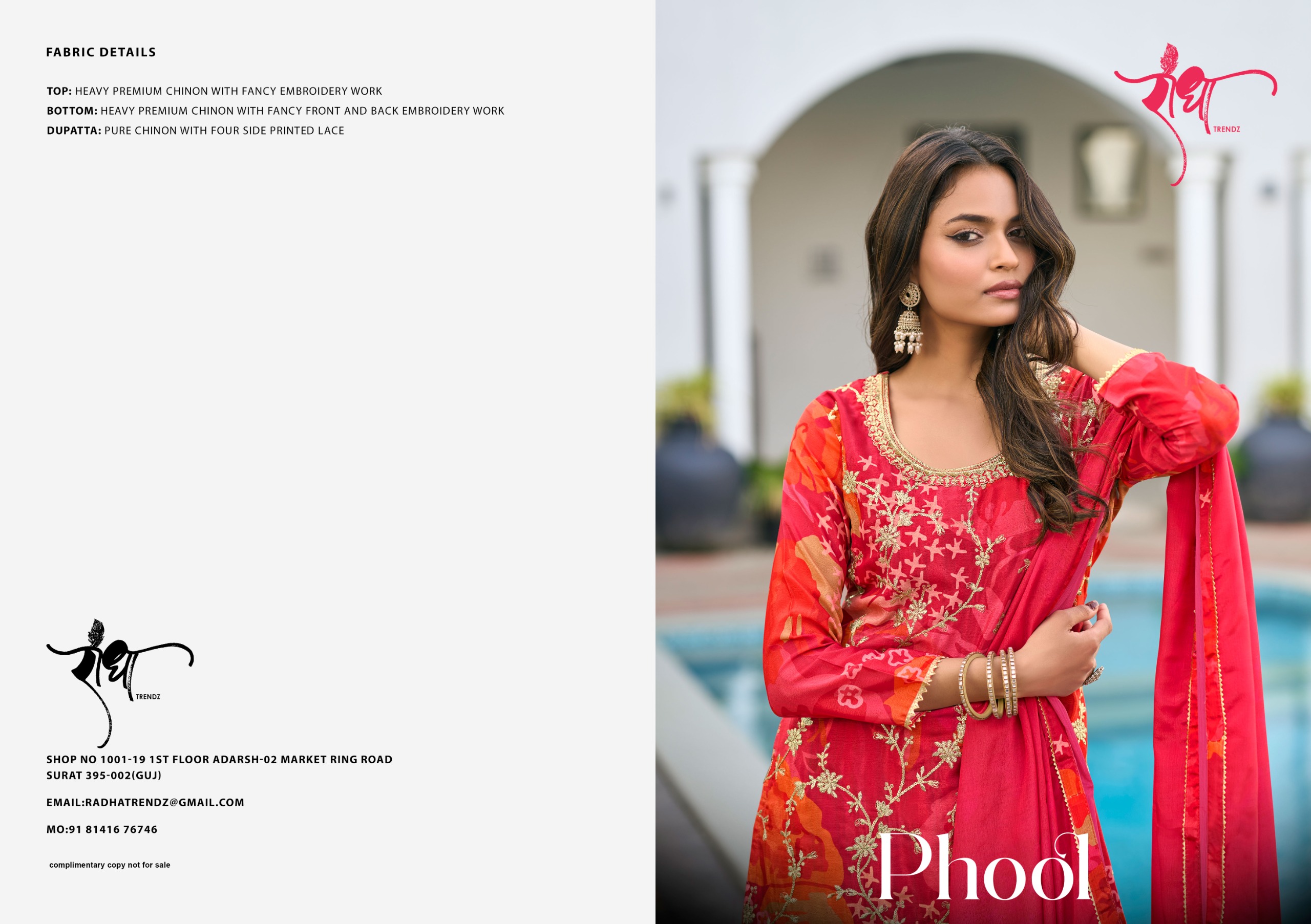 Radha Trendz Phool Wholesale Premium Chinon Salwar Suit - Image 5