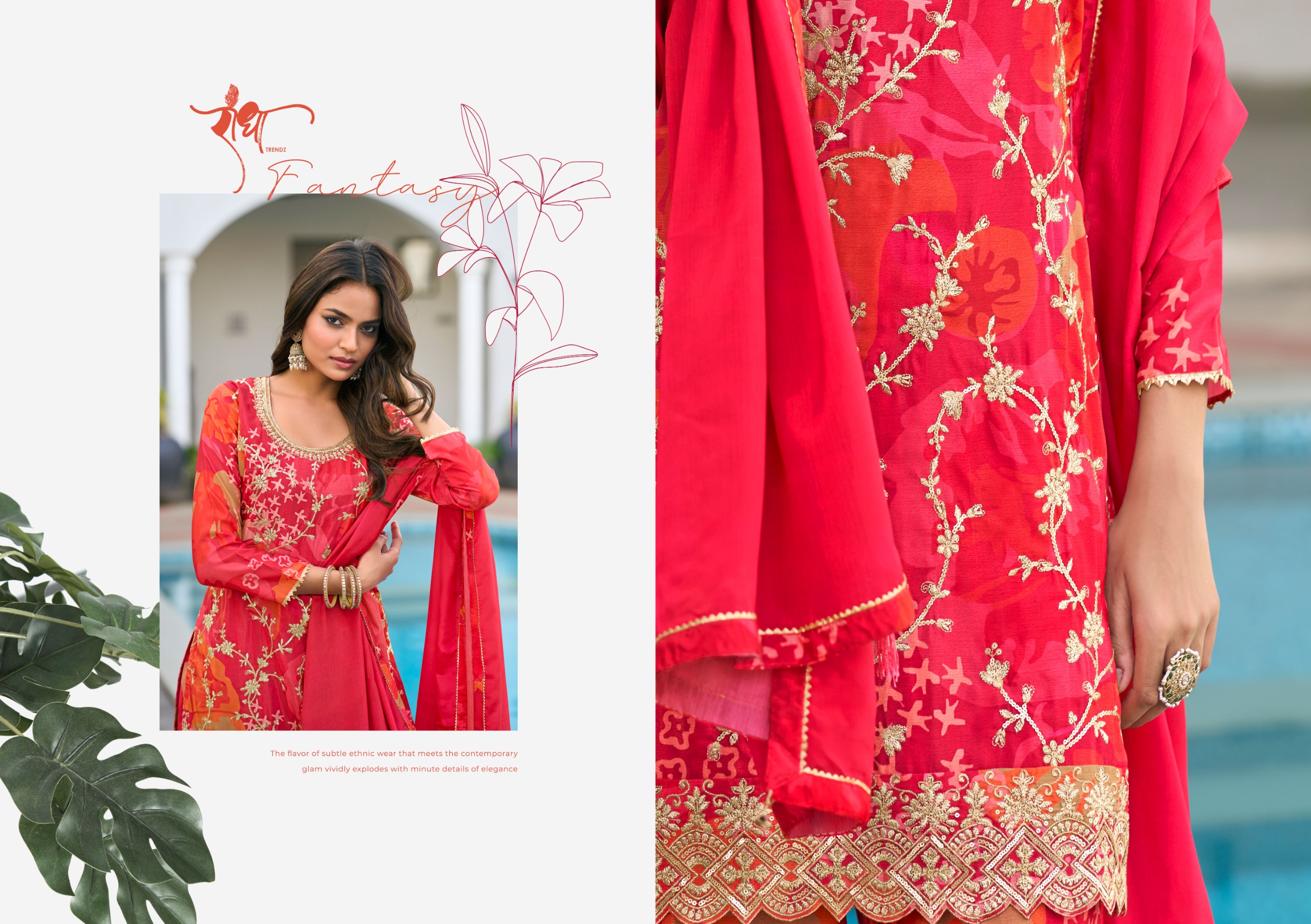 Radha Trendz Phool Wholesale Premium Chinon Salwar Suit - Image 9