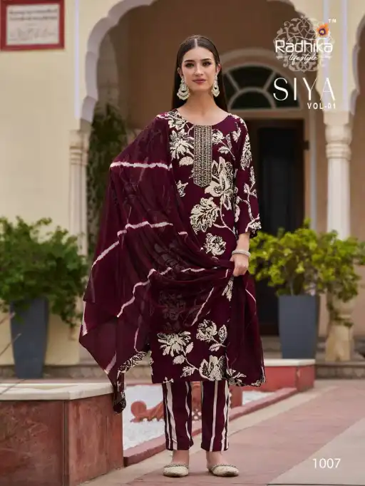 Radhika Siya Vol 1 Wholesale Rayon Kurti With Bottom Dupatta Collection - Image 7