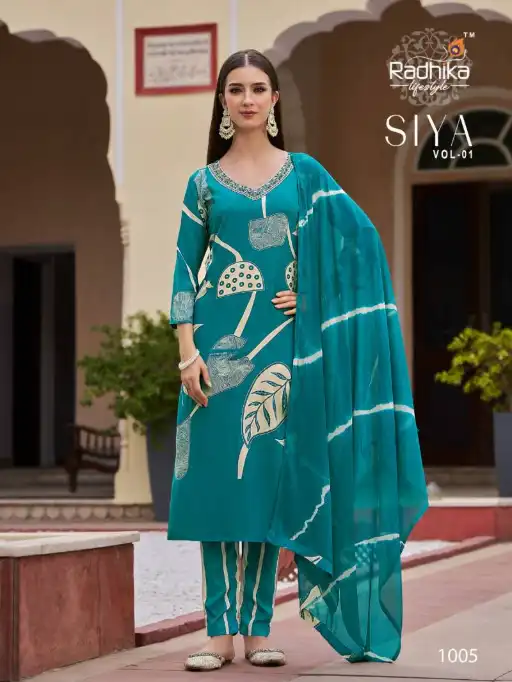 Radhika Siya Vol 1 Wholesale Rayon Kurti With Bottom Dupatta Collection - Image 8