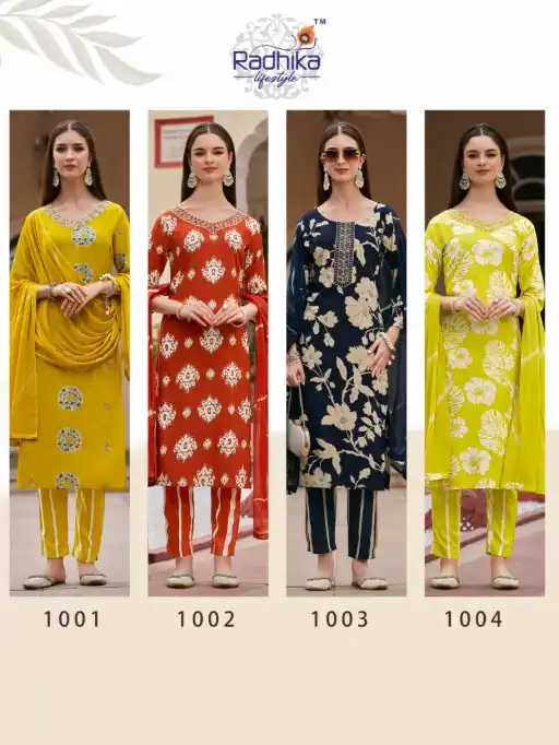 Radhika Siya Vol 1 Wholesale Rayon Kurti With Bottom Dupatta Collection - Image 9