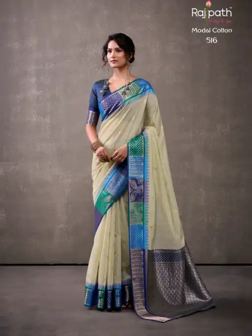 RajPath Fabrics Tuti Fruti Silk Modal Cotton Sarees Catalog - Image 2