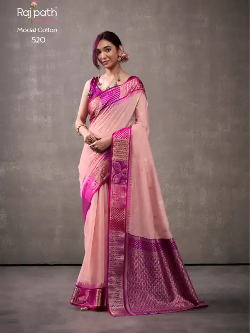 RajPath Fabrics Tuti Fruti Silk Modal Cotton Sarees Catalog - Image 7