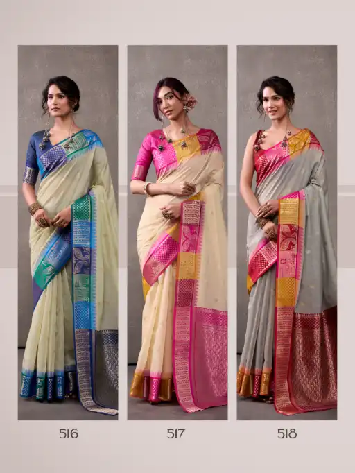 RajPath Fabrics Tuti Fruti Silk Modal Cotton Sarees Catalog - Image 9