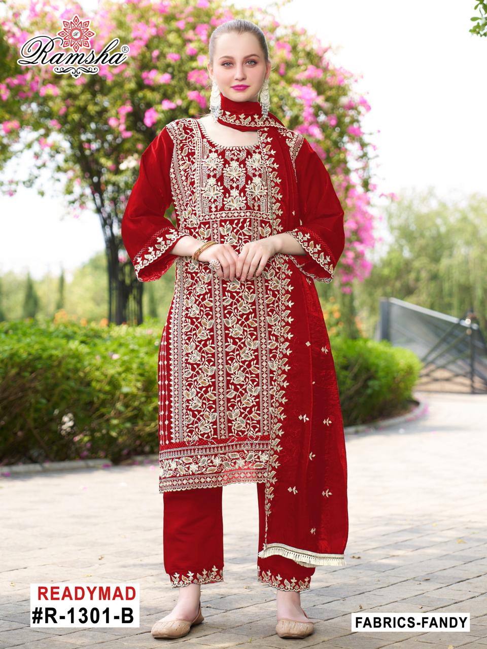 Ramsha R-1301 NX Wholesale Readymade Embroidered Pakistani Salwar Suit