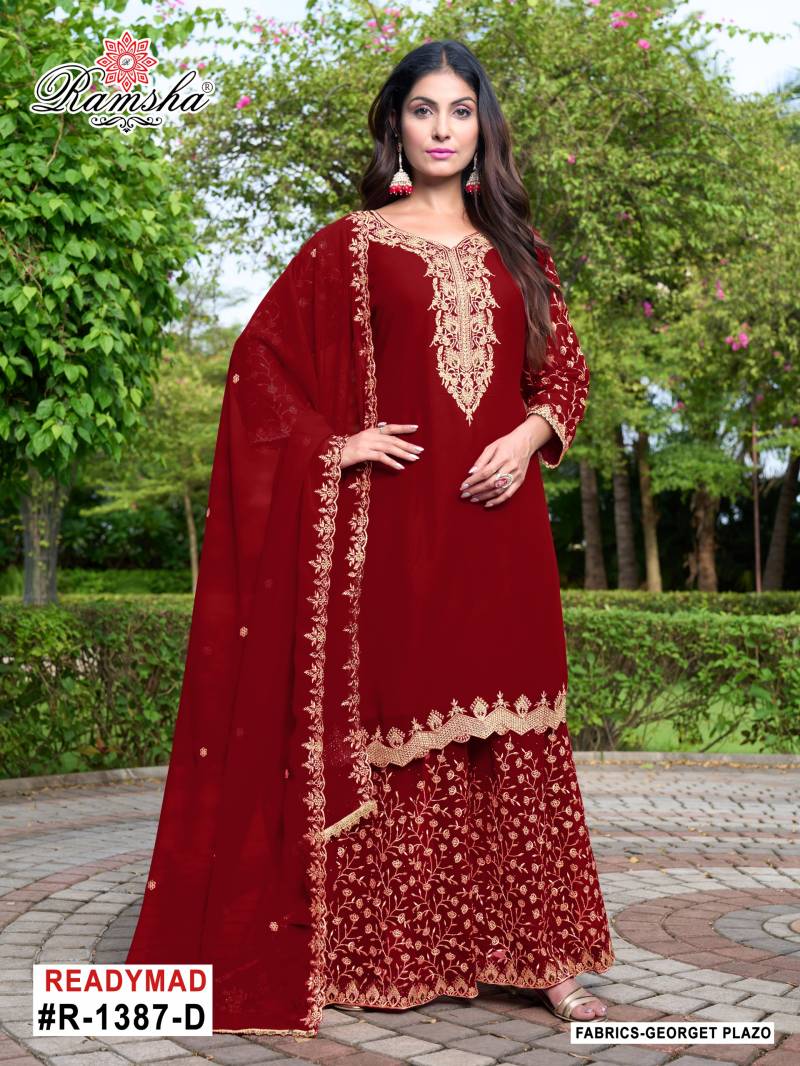 Ramsha R 1387 Nx Wholesale Georgette Readymade Pakistani Suit - Image 5