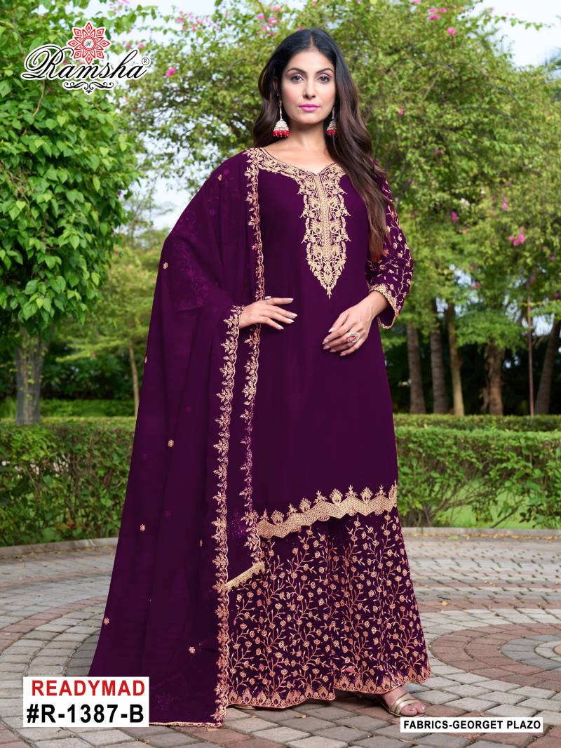 Ramsha R 1387 Nx Wholesale Georgette Readymade Pakistani Suit - Image 2