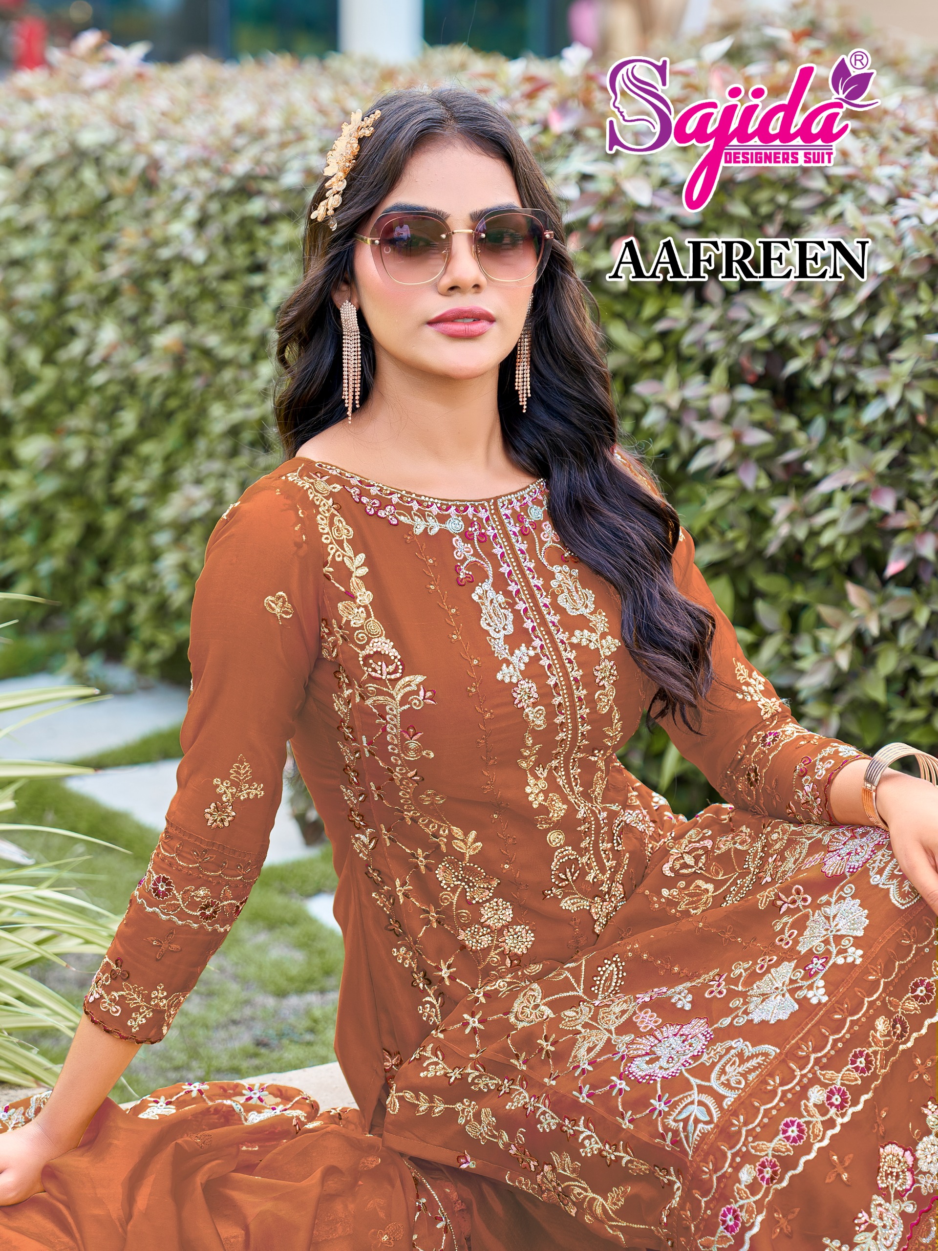 Sajida Aafreen Wholesale Embroidered Organza Pakistani Salwar Kameez