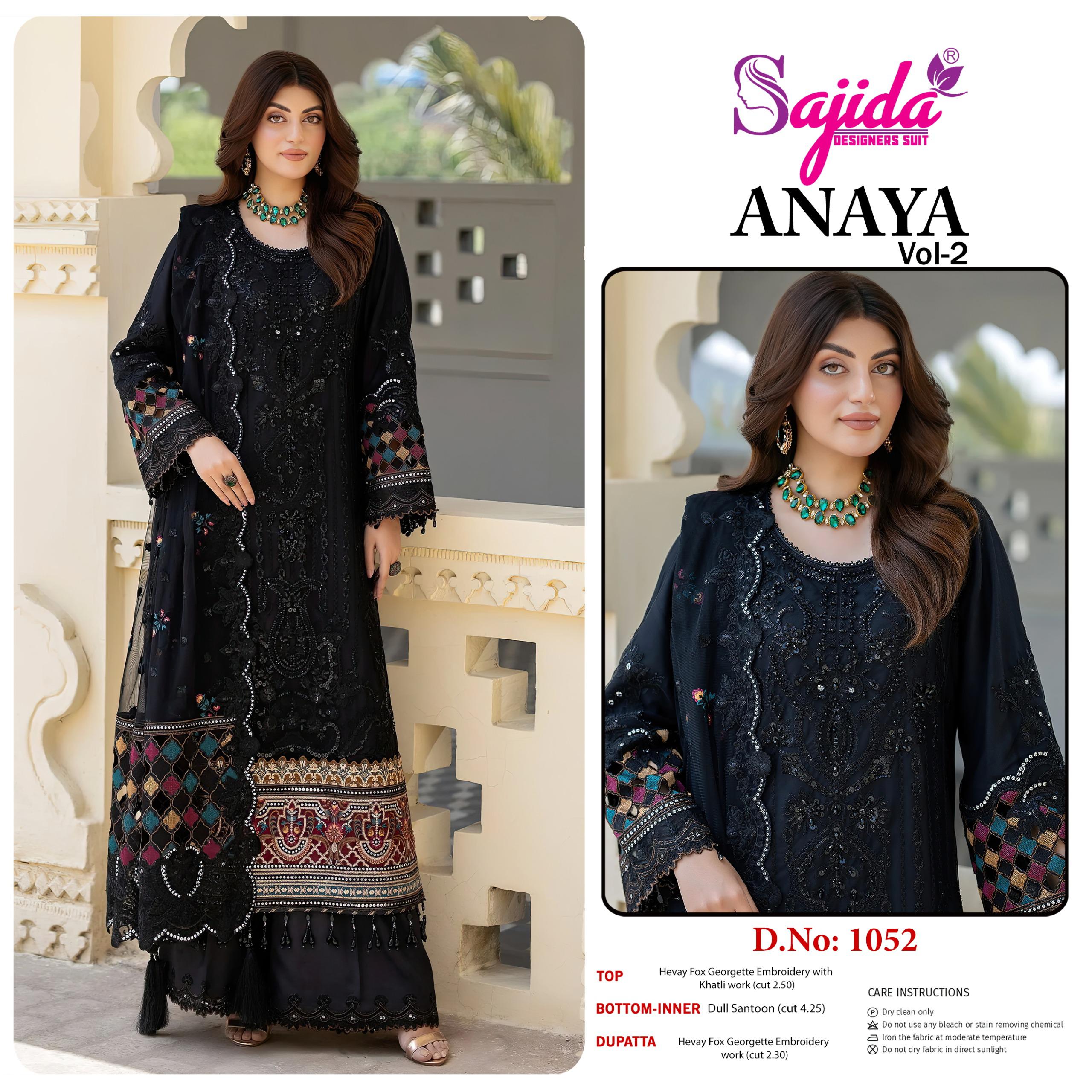 Sajida Anaya Vol-2 Georgette Heavy Embroidered Pakistani Salwar Kameez - Image 3