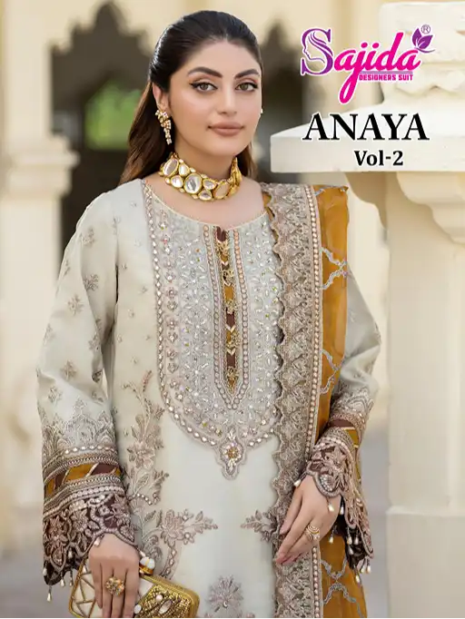 Sajida Anaya Vol-2 Georgette Heavy Embroidered Pakistani Salwar Kameez