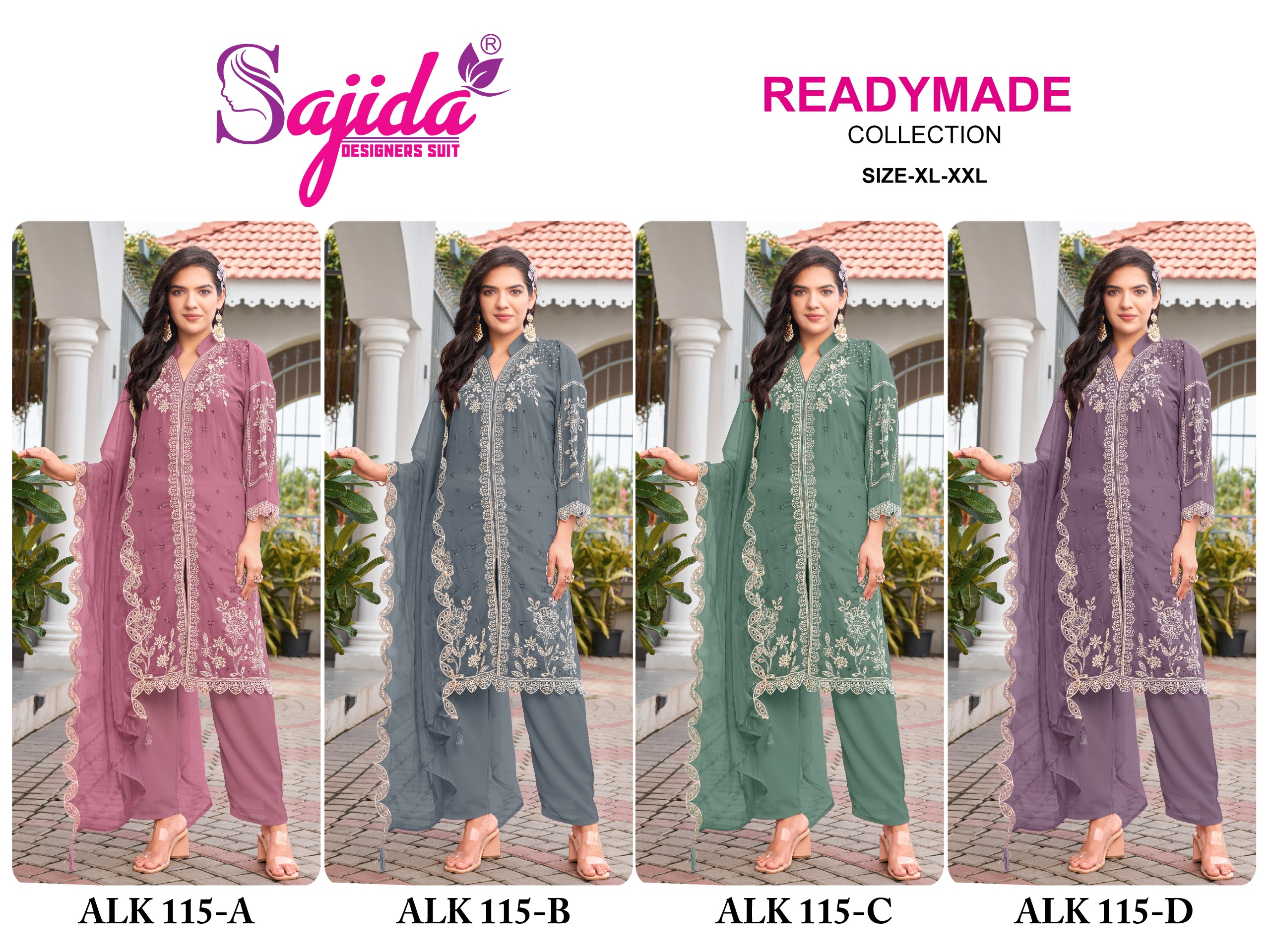 Sajida Designer Suit ALK-115 Wholesale Readymade Pakistani Suit — Wholesale Salwar Suits, Sajida wholesale from Surat — view 5