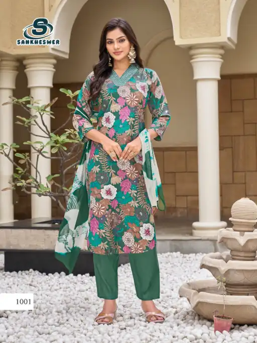 Sankheswer Impex Princess Vol-1 Wholesale Kurti With Bottom Dupatta - Image 2