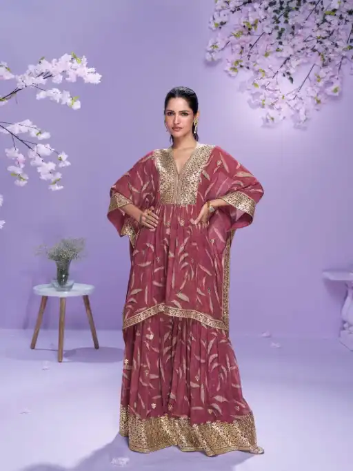 Sayuri Designer Raahi Premium Georgette Gharara Kaftan Suit - Image 2