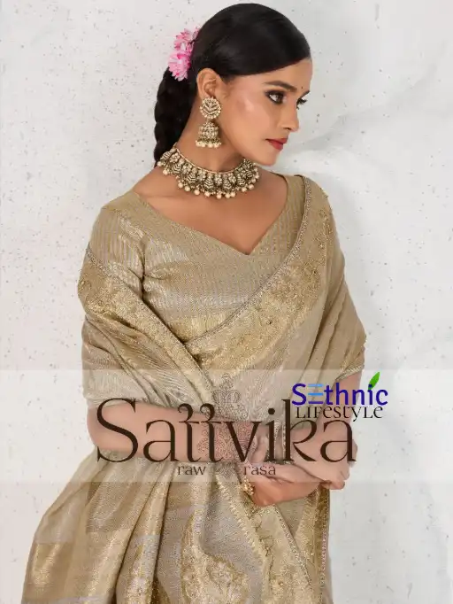 Sethnic Satvika Premium Tissue Linen Saree Catalog
