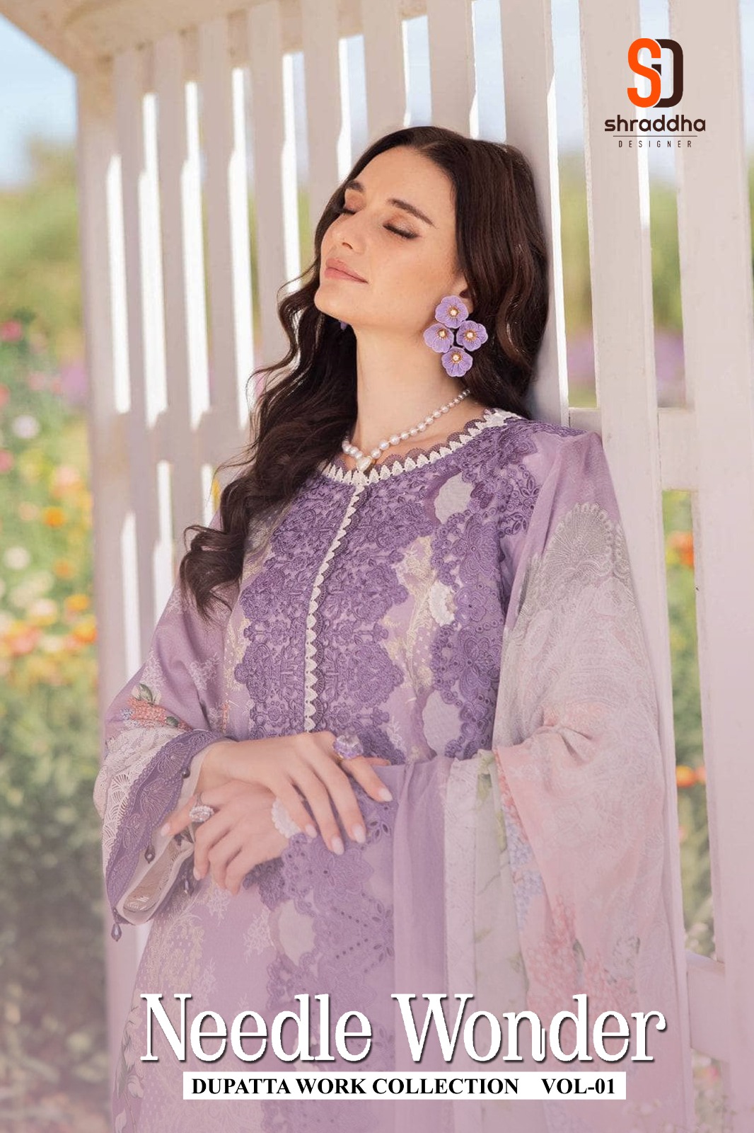Sharaddha Designer Needle Wonder Vol-01 Wholesale Embroidered Salwar Suit - Image 5
