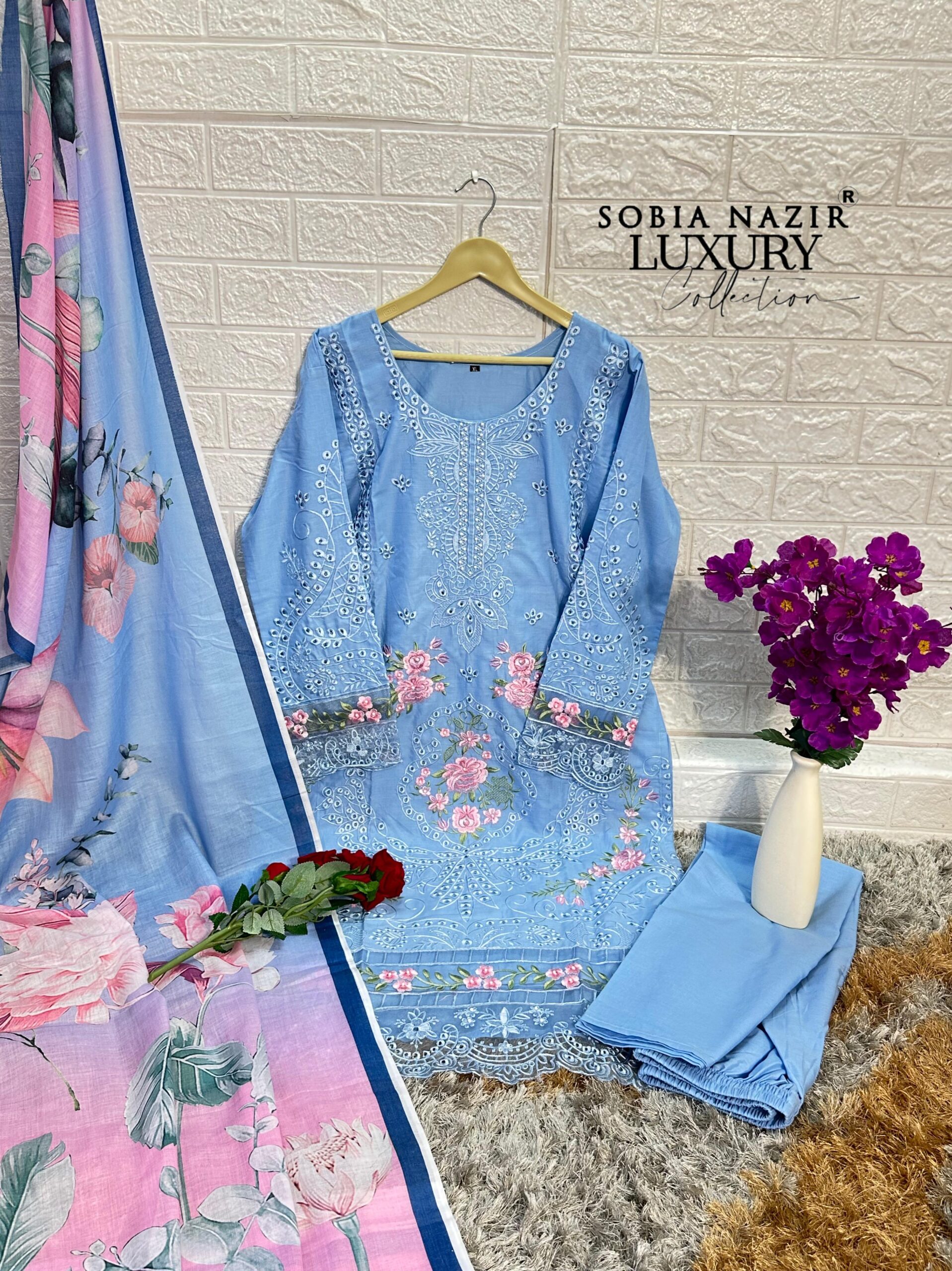 Sobia Nazir SN1047 SN1048 Wholesale Lawn Embroidered Pakistani Suit - Image 4
