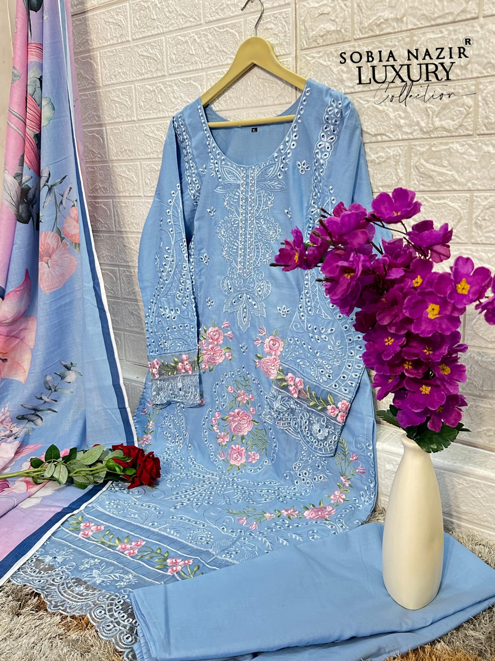 Sobia Nazir SN1047 SN1048 Wholesale Lawn Embroidered Pakistani Suit - Image 5