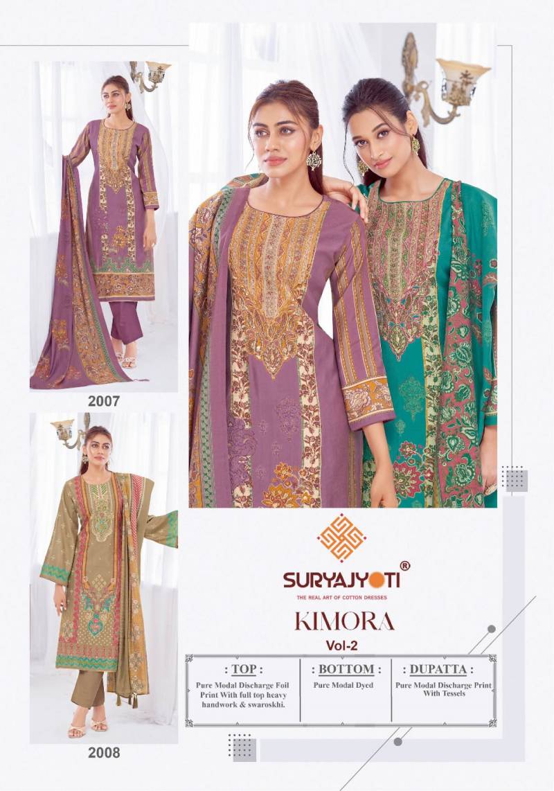 Suryajyoti Kimora Vol 2 Wholesale Modal Fabric Dress Material Catalog - Image 10