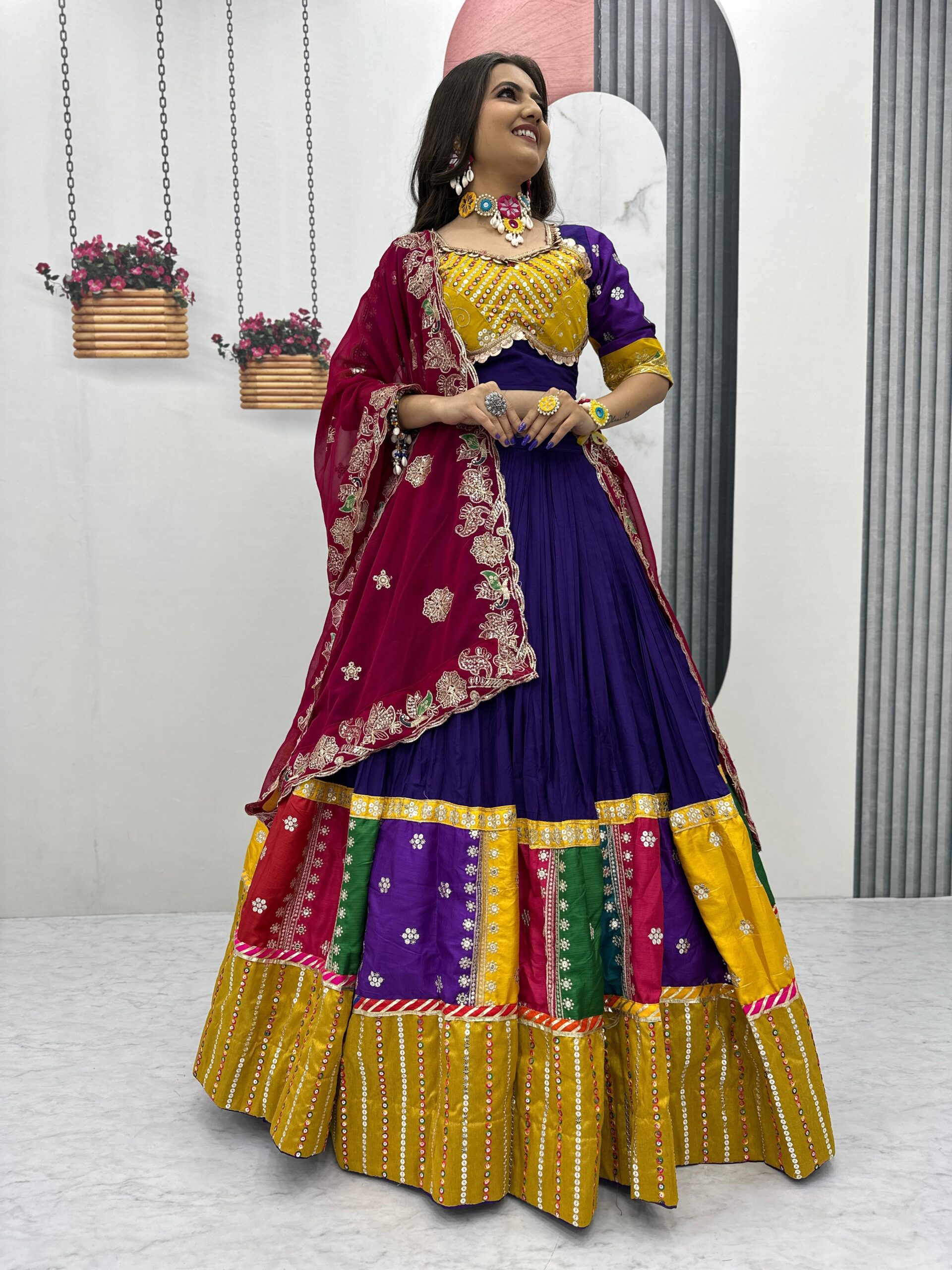 Tapi Creation Tapi 254 Wholesale Navratri Embroidery Pure Cotton Lehenga Choli Collection