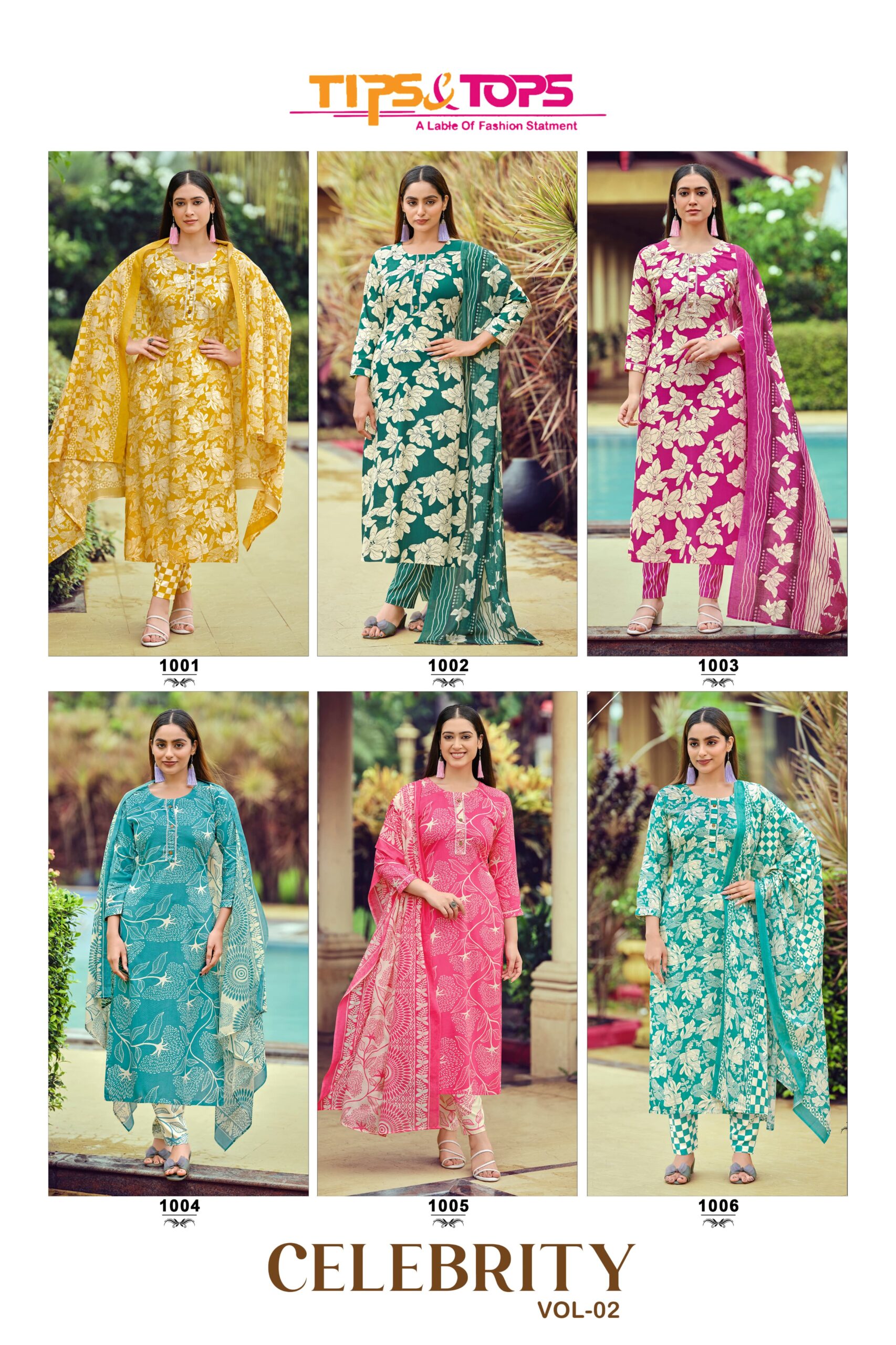 Tips & Tops Celebrity Vol 02 Wholesale Rayon Printed Kurti With Bottom Dupatta - Image 8