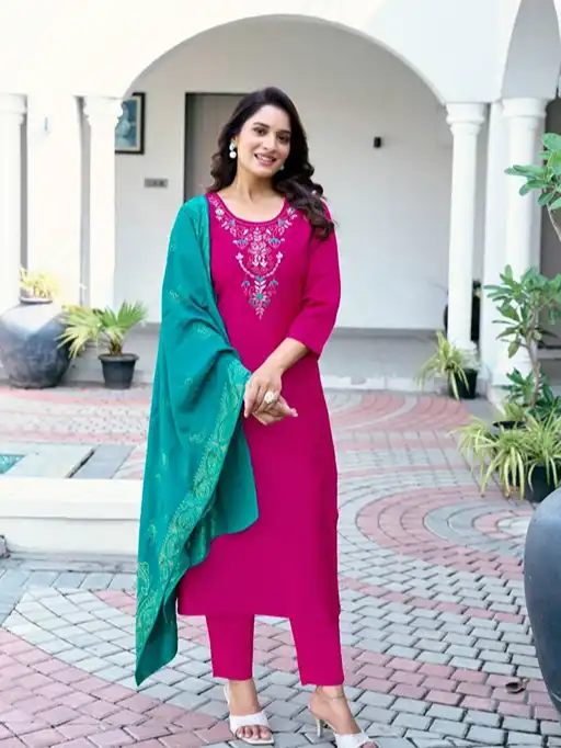 Vaniska Femina Vol 1 Wholesale Masleen Gadhwal Silk Kurti With Bottom Dupatta