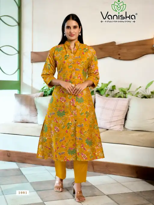 Vaniska Flower Velly Vol 1 Wholesale Kurti With Bottom Collection