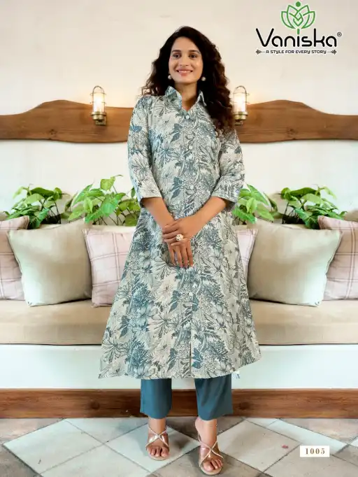 Vaniska Flower Velly Vol 1 Wholesale Kurti With Bottom Collection - Image 5